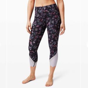 Lululemon Floral HR Crop Leggings High Waisted Capri Pant